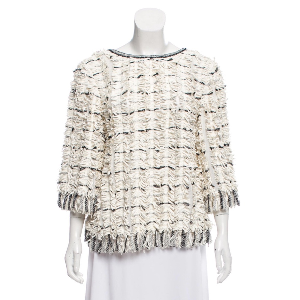 CHANEL 2018 Fringe-Trimmed Sweater w/ Tags